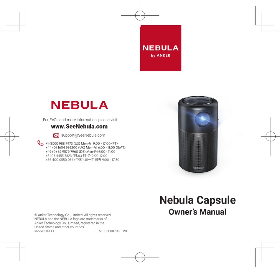 NEBULA CAPSULE OWNER'S MANUAL Pdf Download | ManualsLib