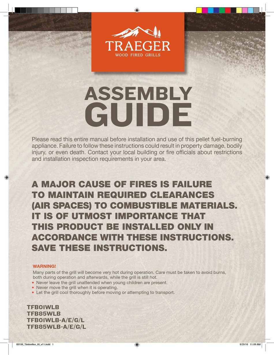 TRAEGER TFB01WLB ASSEMBLY MANUAL Pdf Download ManualsLib
