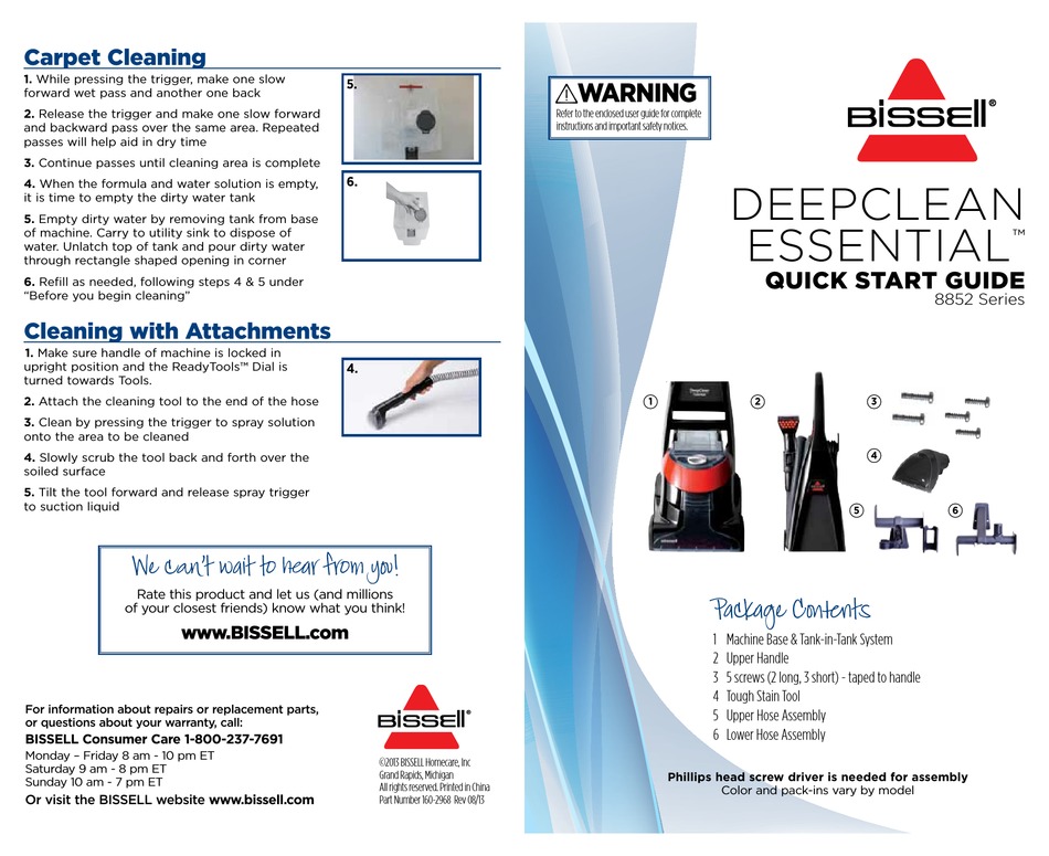 Bissell Deep Clean Essential Complete User Manual