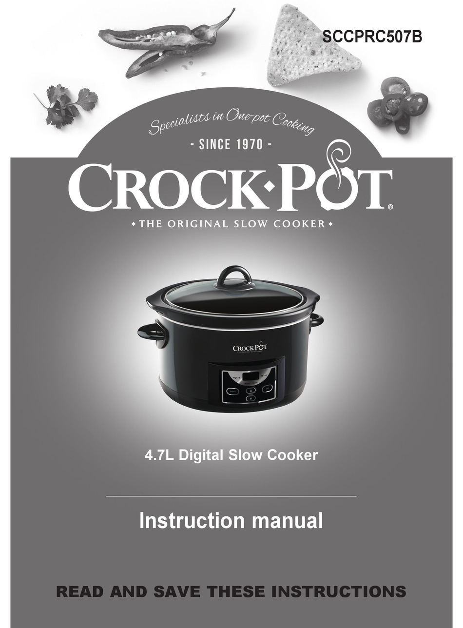 Crock Pot Sccprc507b Instruction Manual Pdf Download Manualslib