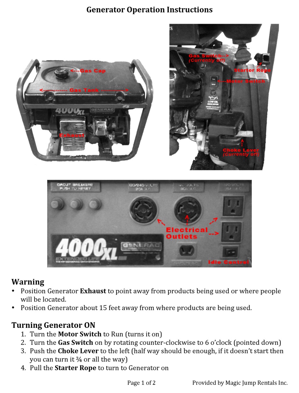 Generac Power Systems 4000xl Operation