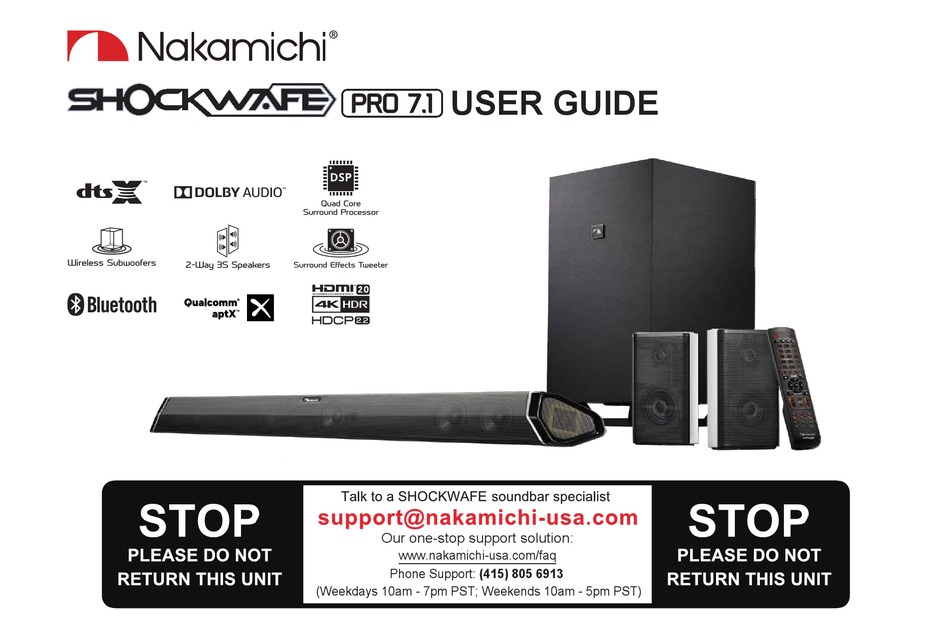 Nakamichi Shockwafe Pro 7 1 User Manual Pdf Download Manualslib
