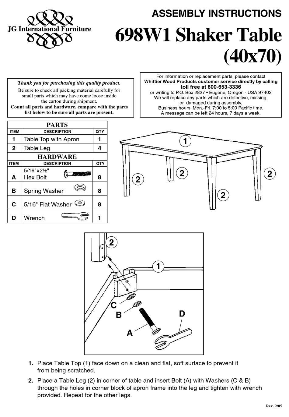 JG 698W1 ASSEMBLY INSTRUCTIONS Pdf Download ManualsLib