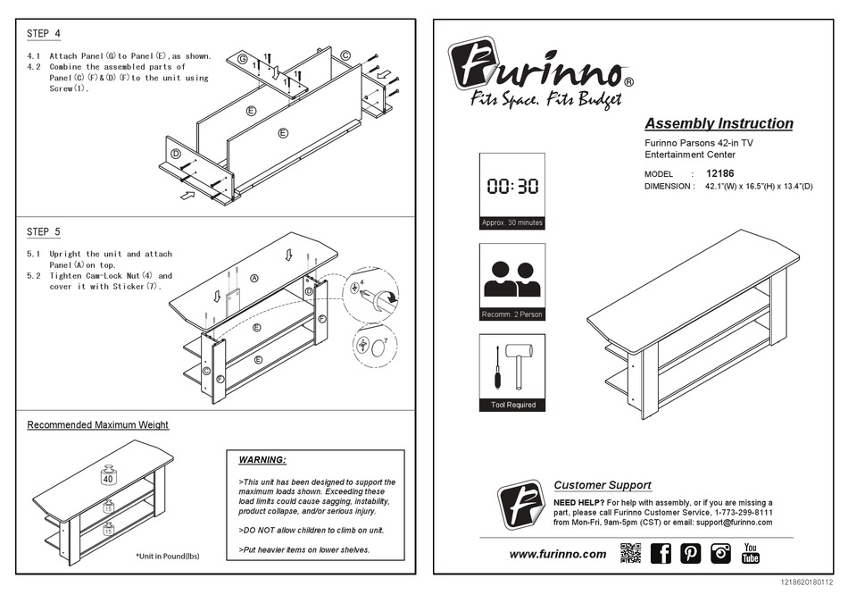 Furinno 12186 Assembly Instruction Pdf Download Manualslib