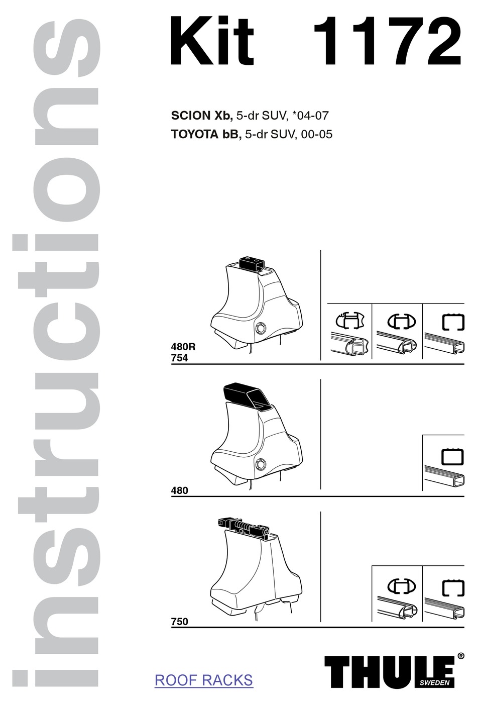 THULE 1172 INSTRUCTIONS MANUAL Pdf Download ManualsLib