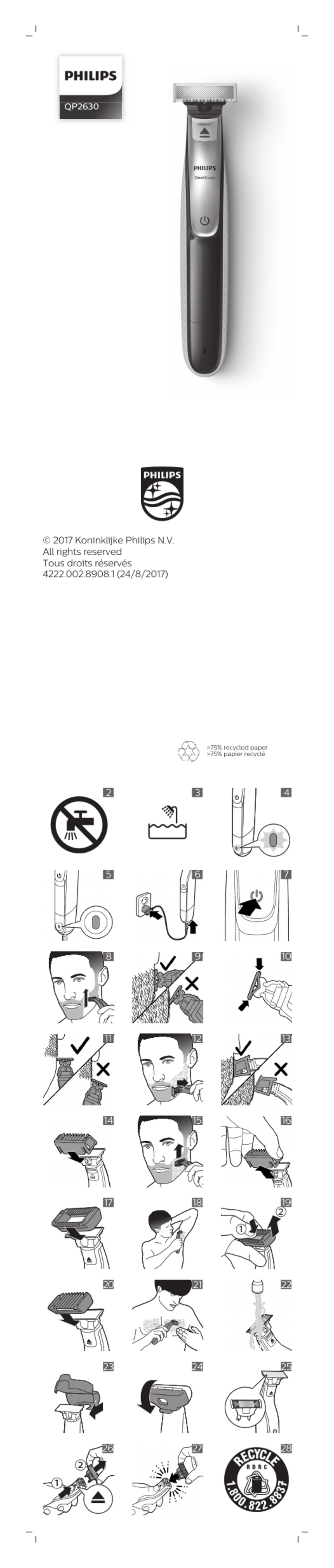 norelco oneblade instructions