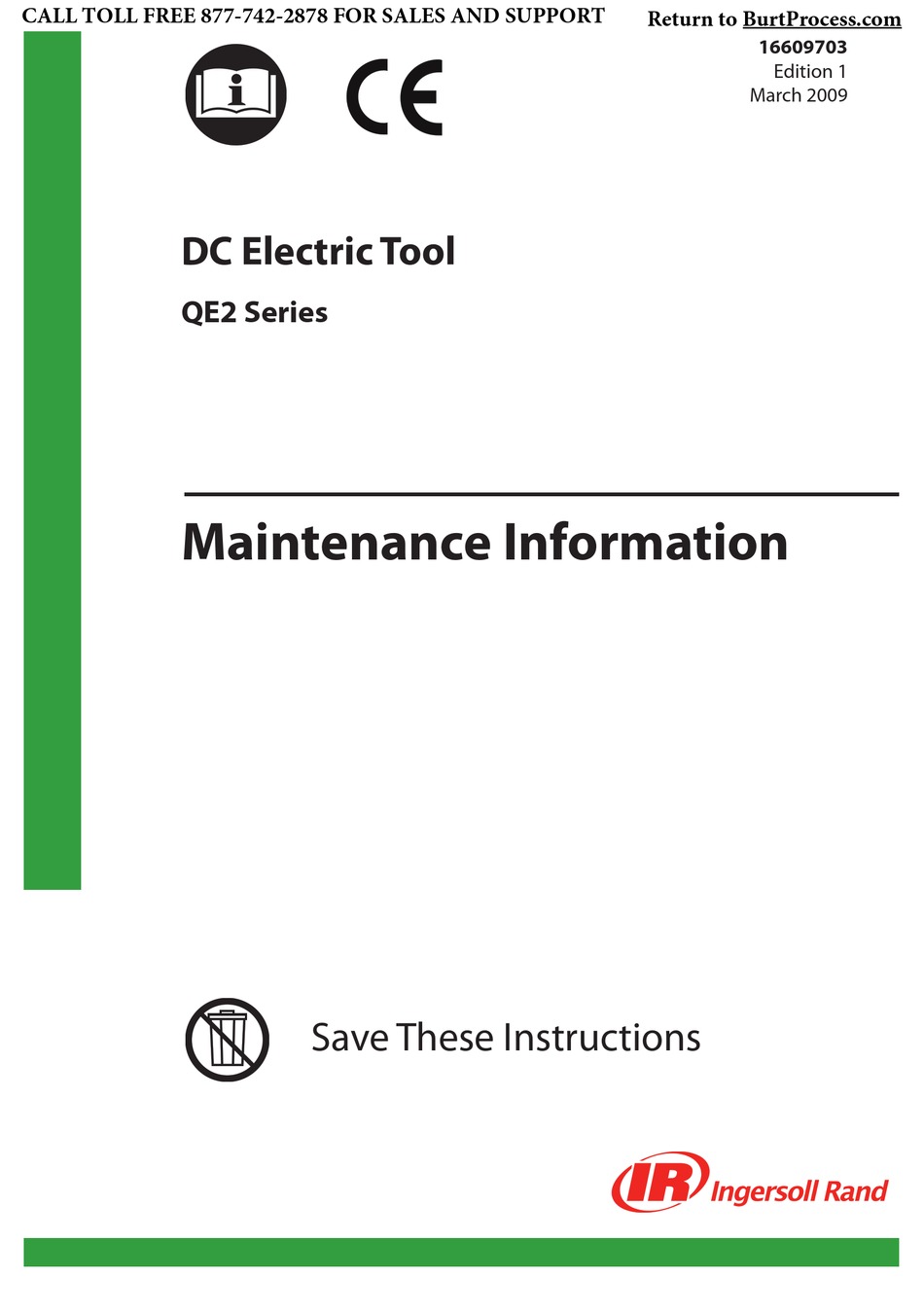 INGERSOLLRAND QE2 SERIES MAINTENANCE INFORMATION Pdf Download ManualsLib