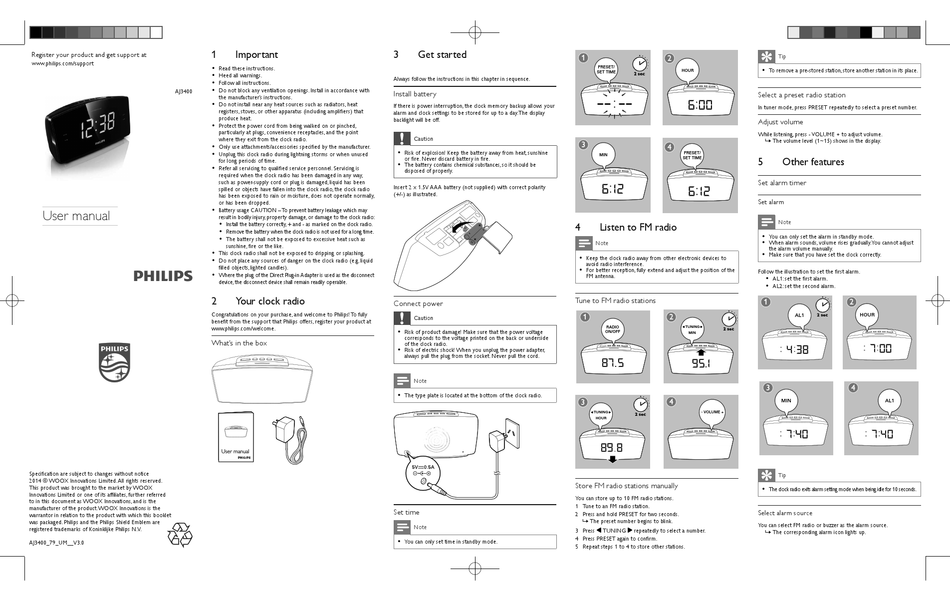 PHILIPS AJ3400 USER MANUAL Pdf Download ManualsLib