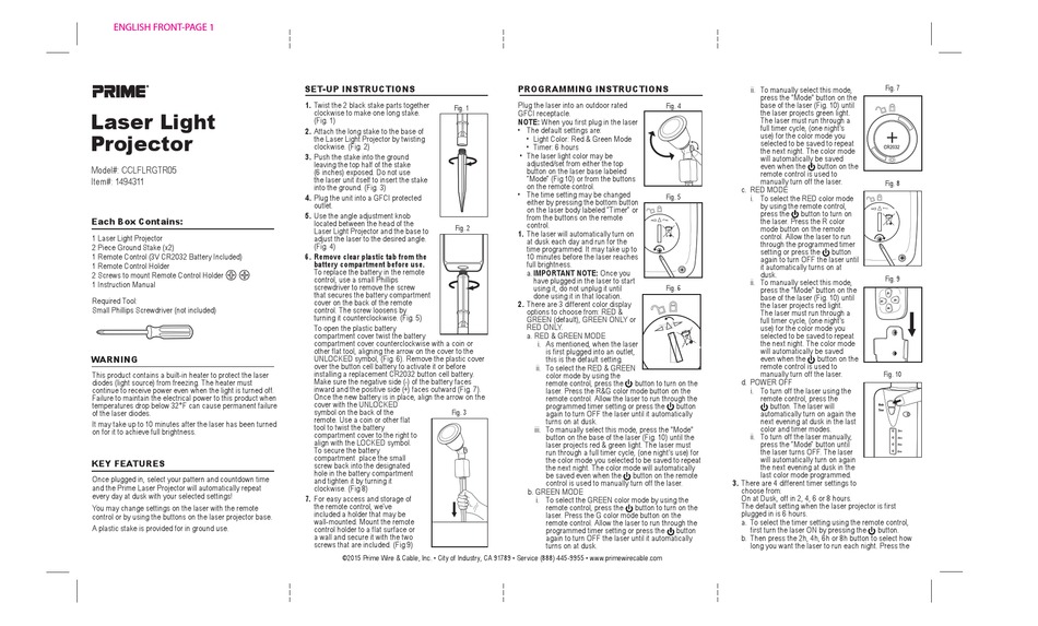 PRIME CCLFLRGTR05 INSTRUCTION MANUAL Pdf Download ManualsLib