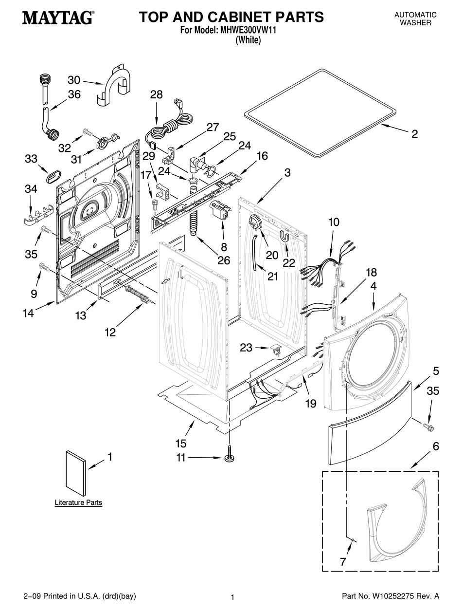 MAYTAG MHWE300VW11 PARTS LIST Pdf Download | ManualsLib