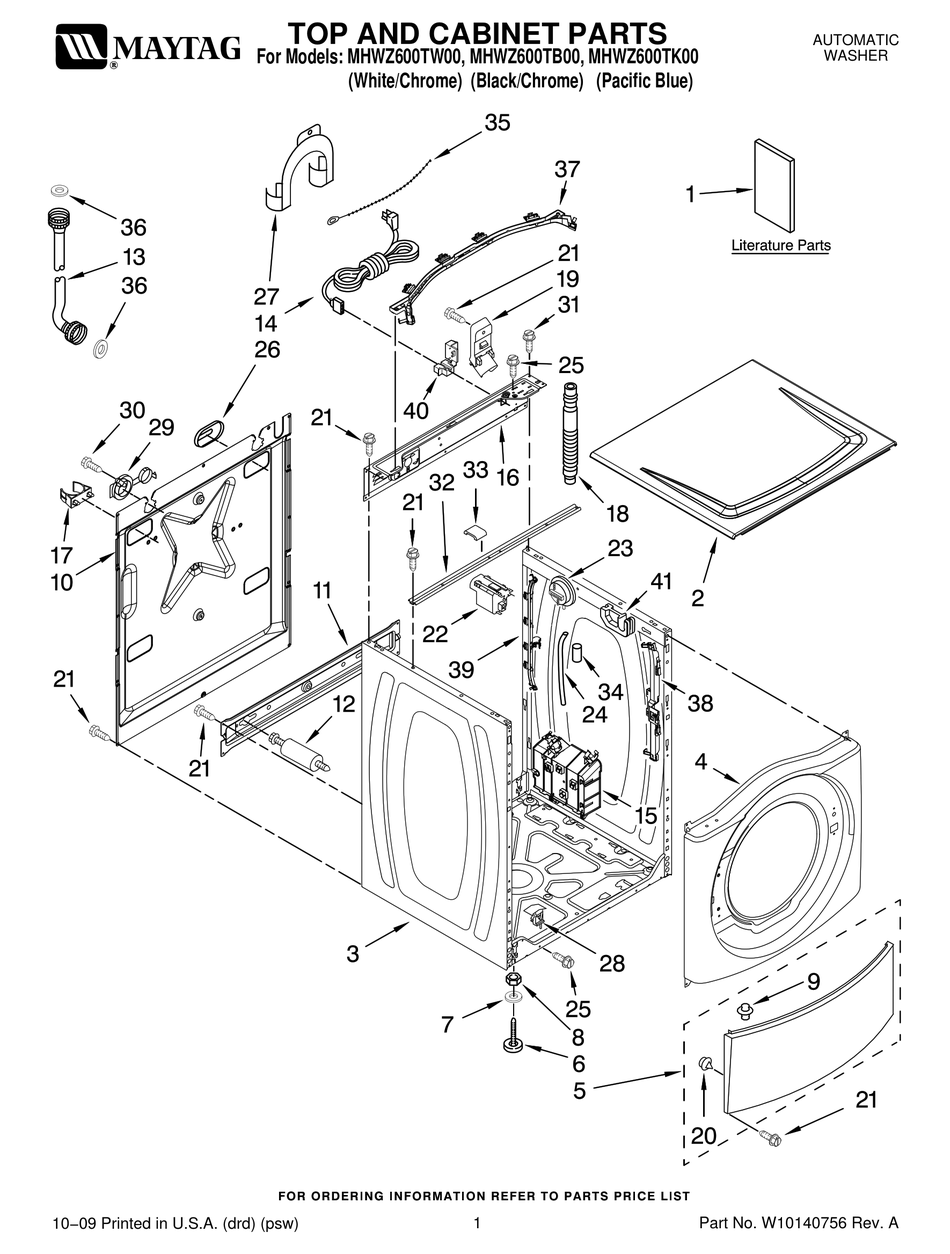 MAYTAG MHWZ600TB00 PARTS LIST Pdf Download | ManualsLib