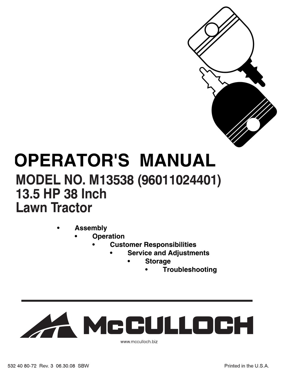 MCCULLOCH 532 40 80-72 OPERATOR'S MANUAL Pdf Download | ManualsLib