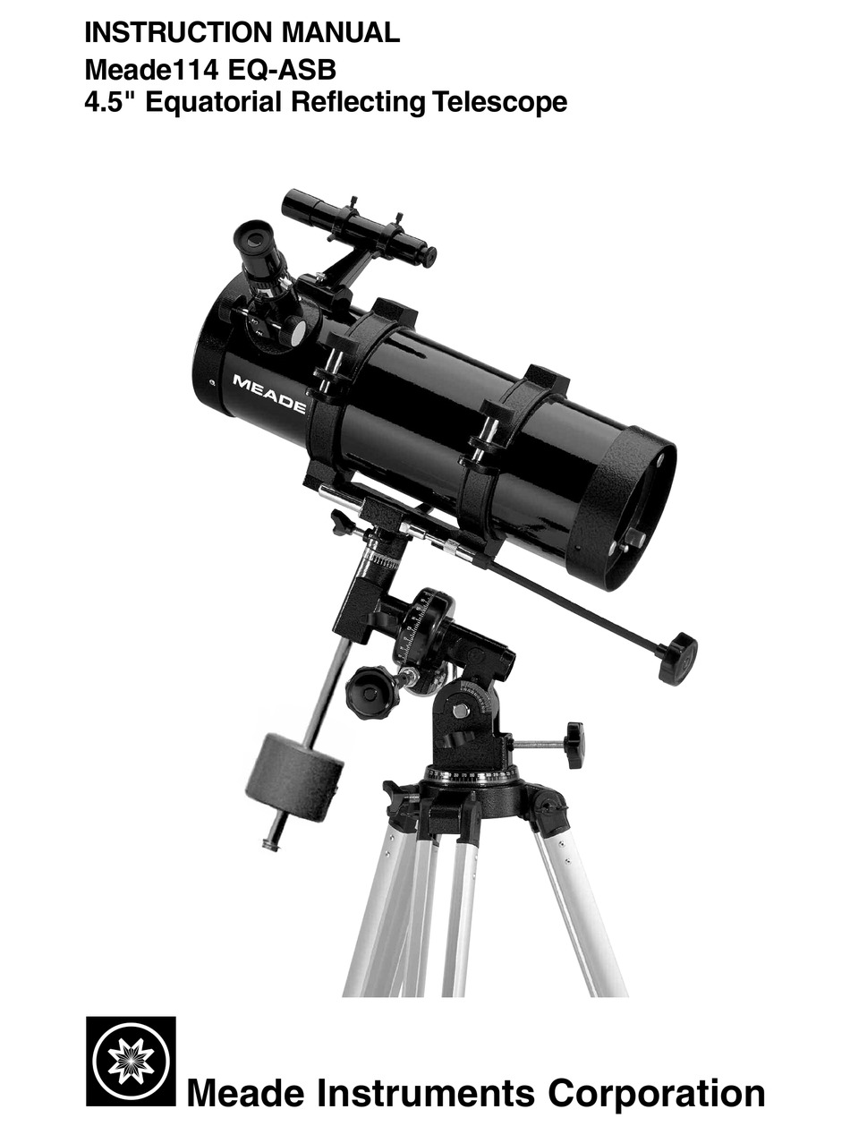 MEADE 114 EQASB INSTRUCTION MANUAL Pdf Download ManualsLib