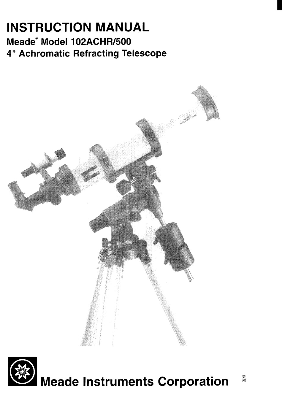 MEADE 102ACHR/500 INSTRUCTION MANUAL Pdf Download | ManualsLib