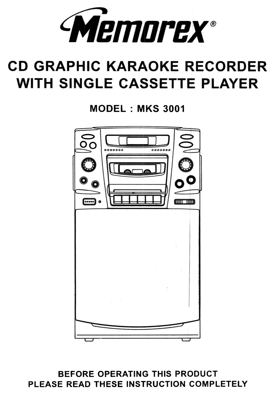 MEMOREX MKS 3001 OPERATING INSTRUCTIONS MANUAL Pdf Download ManualsLib