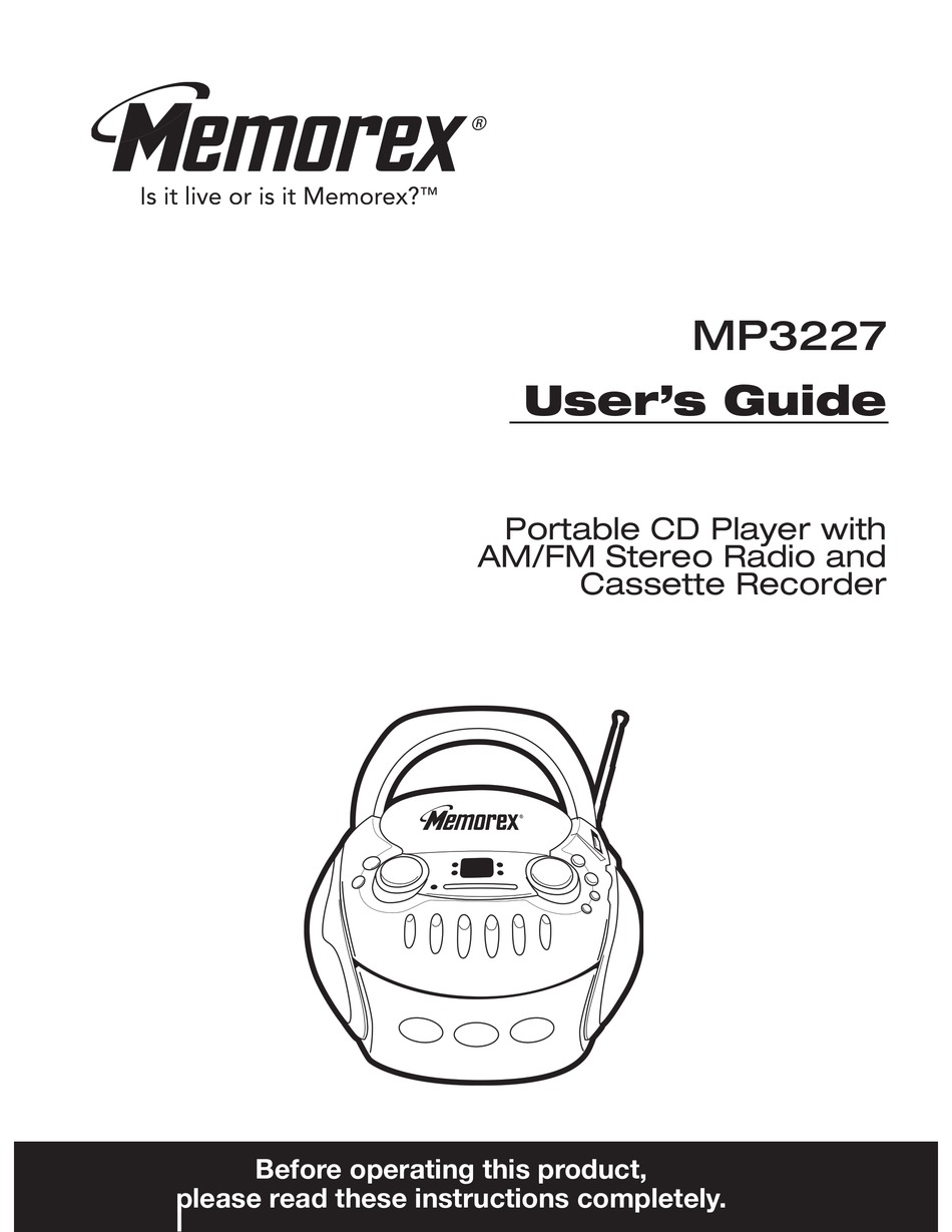 MEMOREX MP3227 USER MANUAL Pdf Download | ManualsLib