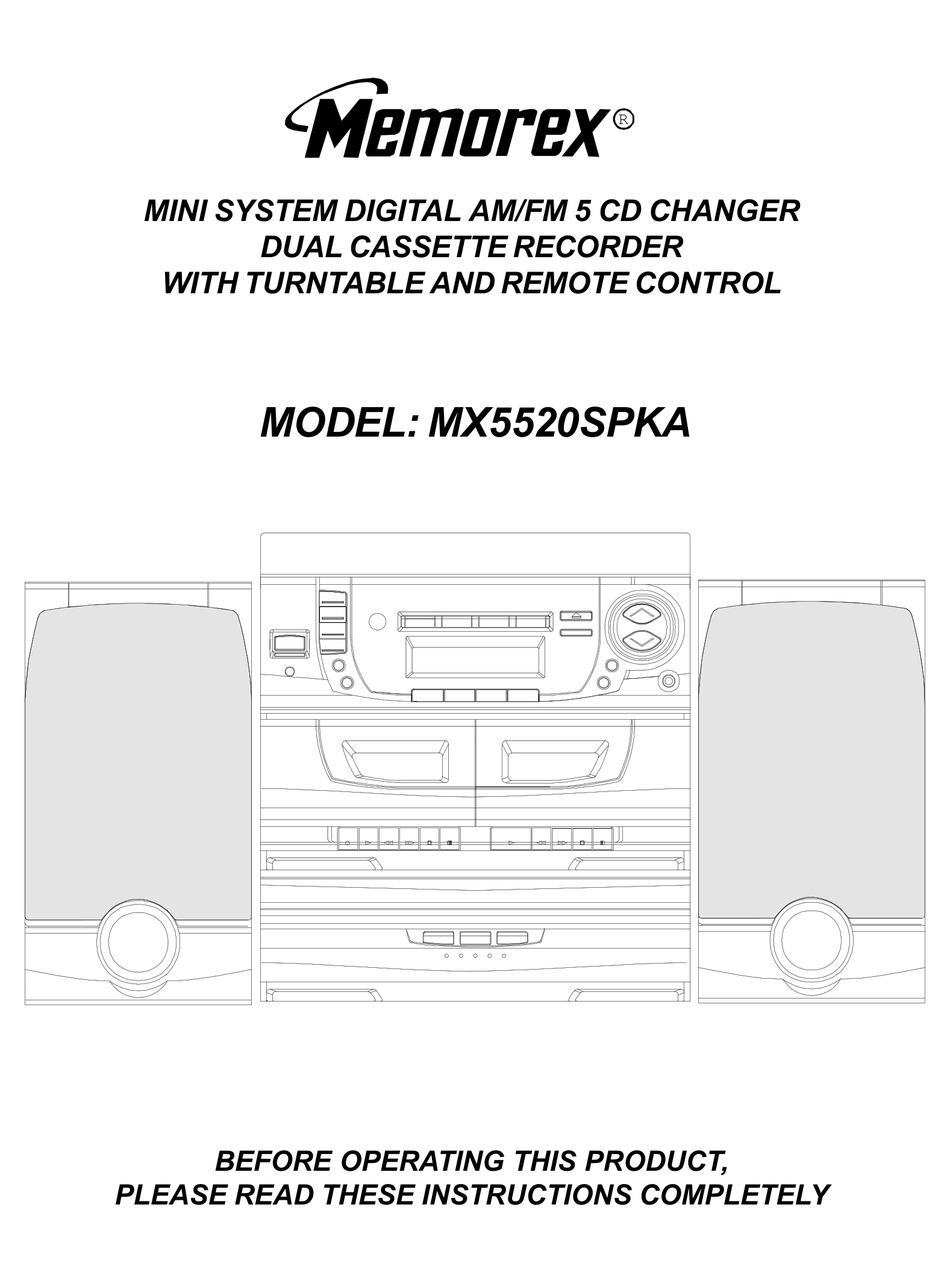 MEMOREX MX5520SPKA OPERATING INSTRUCTIONS MANUAL Pdf Download | ManualsLib