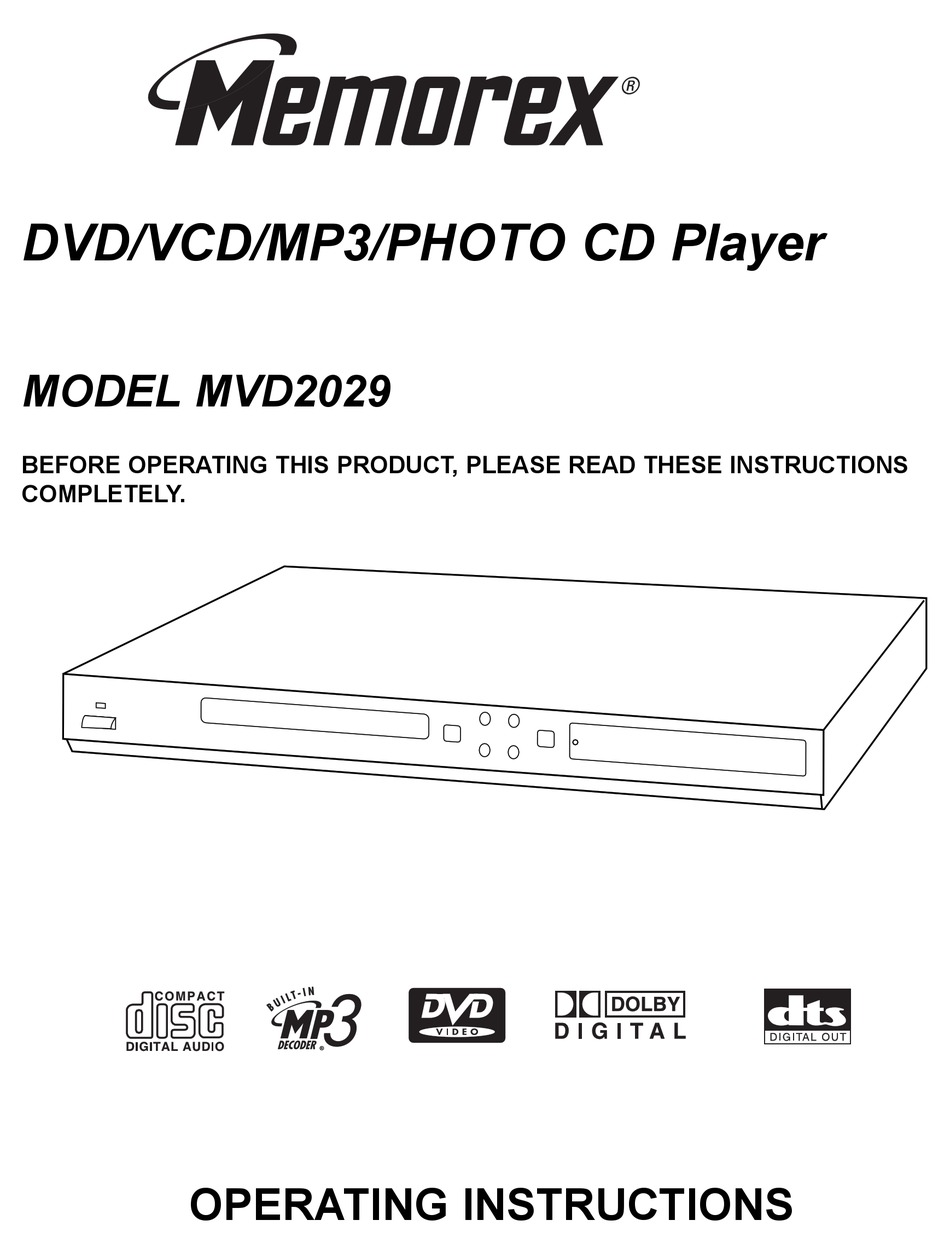 MEMOREX MVD2029 OPERATING INSTRUCTIONS MANUAL Pdf Download | ManualsLib