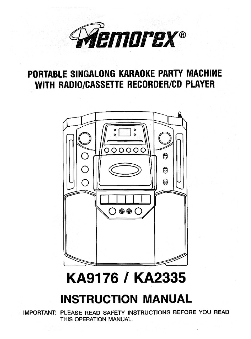 MEMOREX KA2335 INSTRUCTION MANUAL Pdf Download ManualsLib