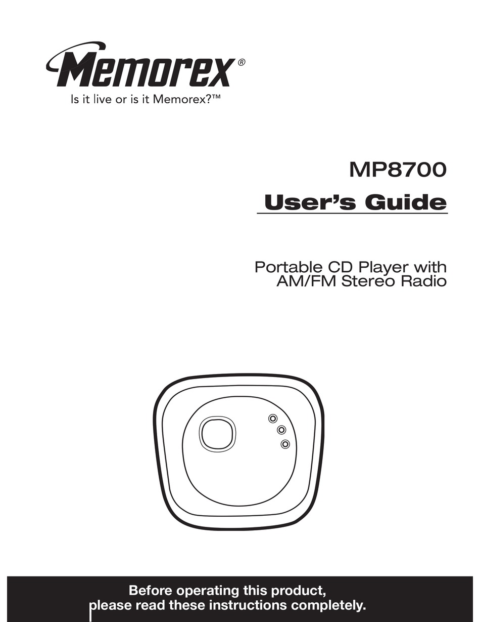 MEMOREX MP8700 USER MANUAL Pdf Download | ManualsLib