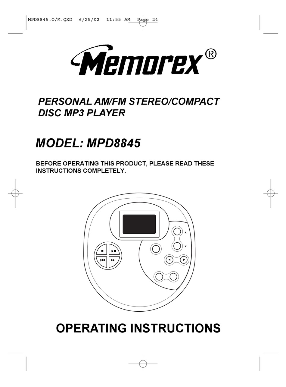 MEMOREX MPD8845 OPERATING INSTRUCTIONS MANUAL Pdf Download ManualsLib