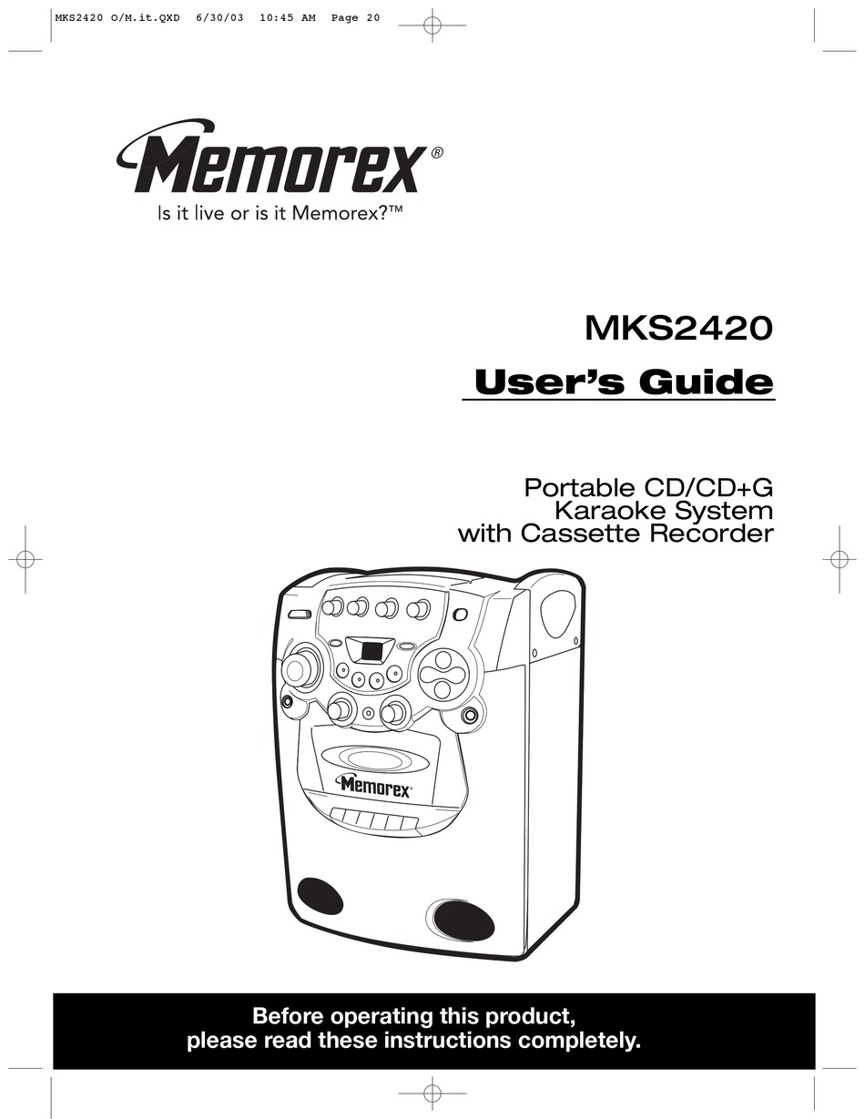 MEMOREX MKS2420 USER MANUAL Pdf Download | ManualsLib