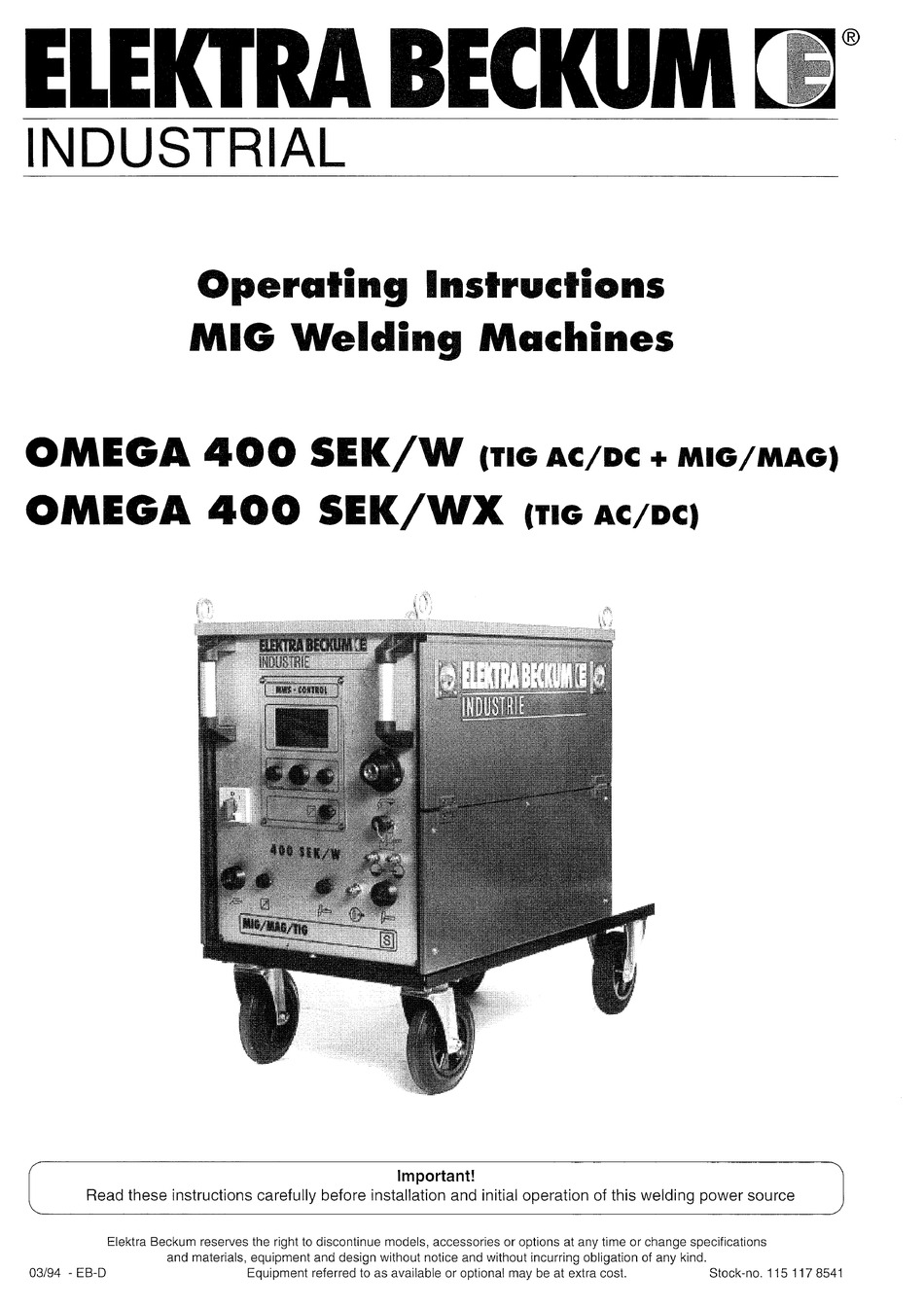 elektra-beckum-400-sek-w-operating-instructions-manual-pdf-download