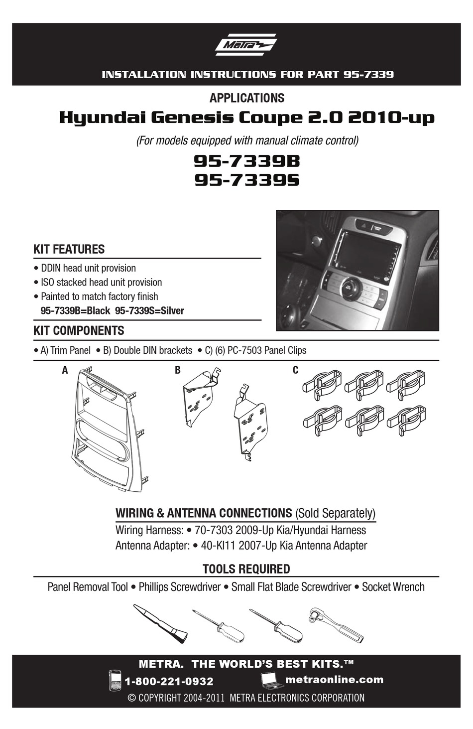 METRA ELECTRONICS 95-7339S INSTALLATION INSTRUCTIONS MANUAL Pdf ...