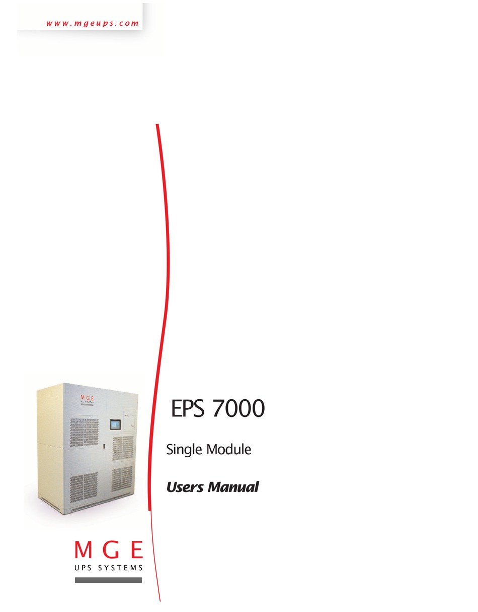 MGE UPS SYSTEMS EPS 7000 USER MANUAL Pdf Download | ManualsLib