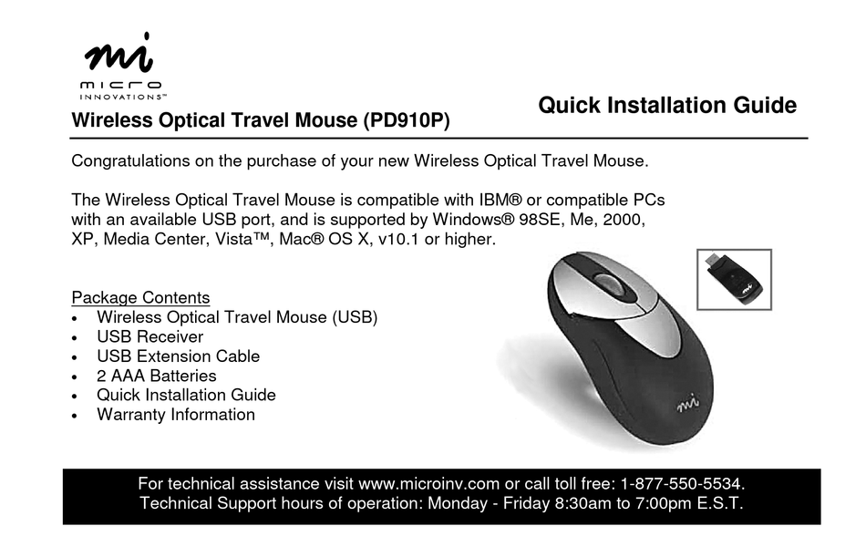 micro innovations wireless optical mouse