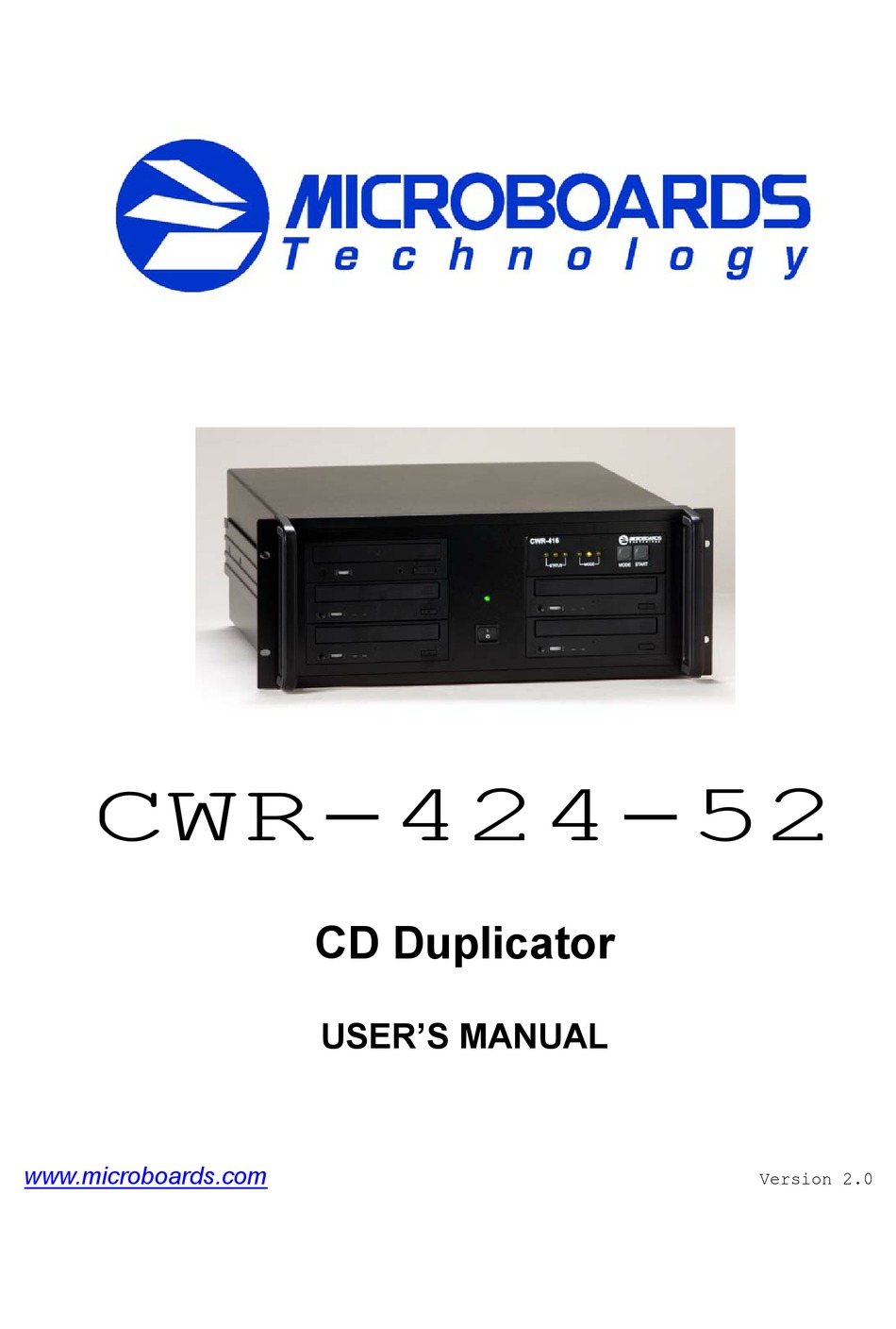 MICROBOARDS TECHNOLOGY CWR42452 USER MANUAL Pdf Download ManualsLib