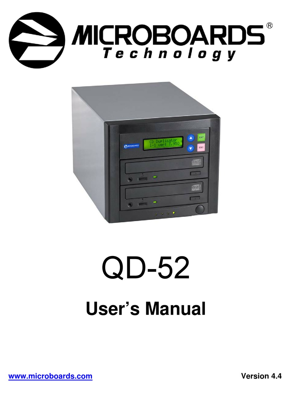 MICROBOARDS TECHNOLOGY QUIC DISC QD2 USER MANUAL Pdf Download ManualsLib