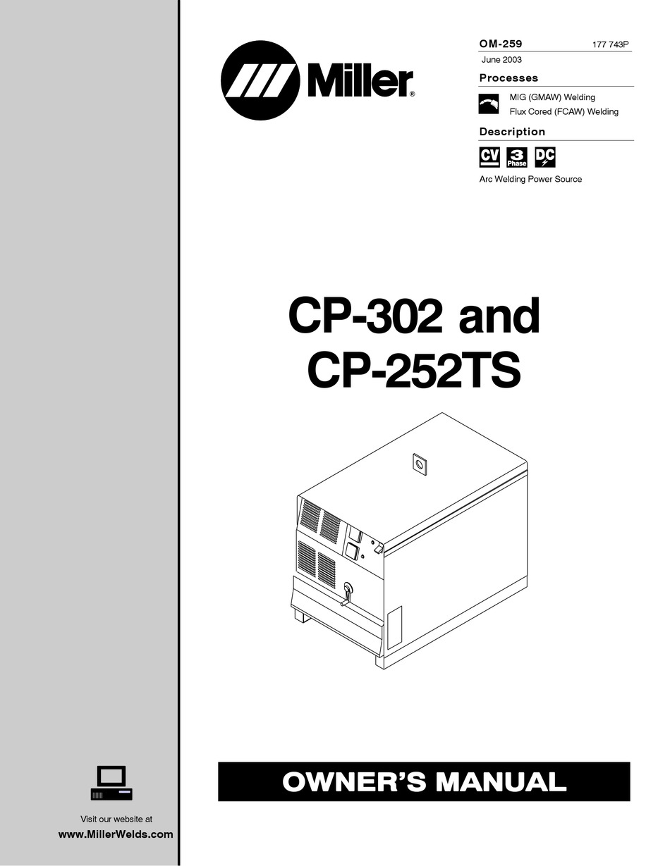 MILLER ELECTRIC CP302 OWNER'S MANUAL Pdf Download ManualsLib