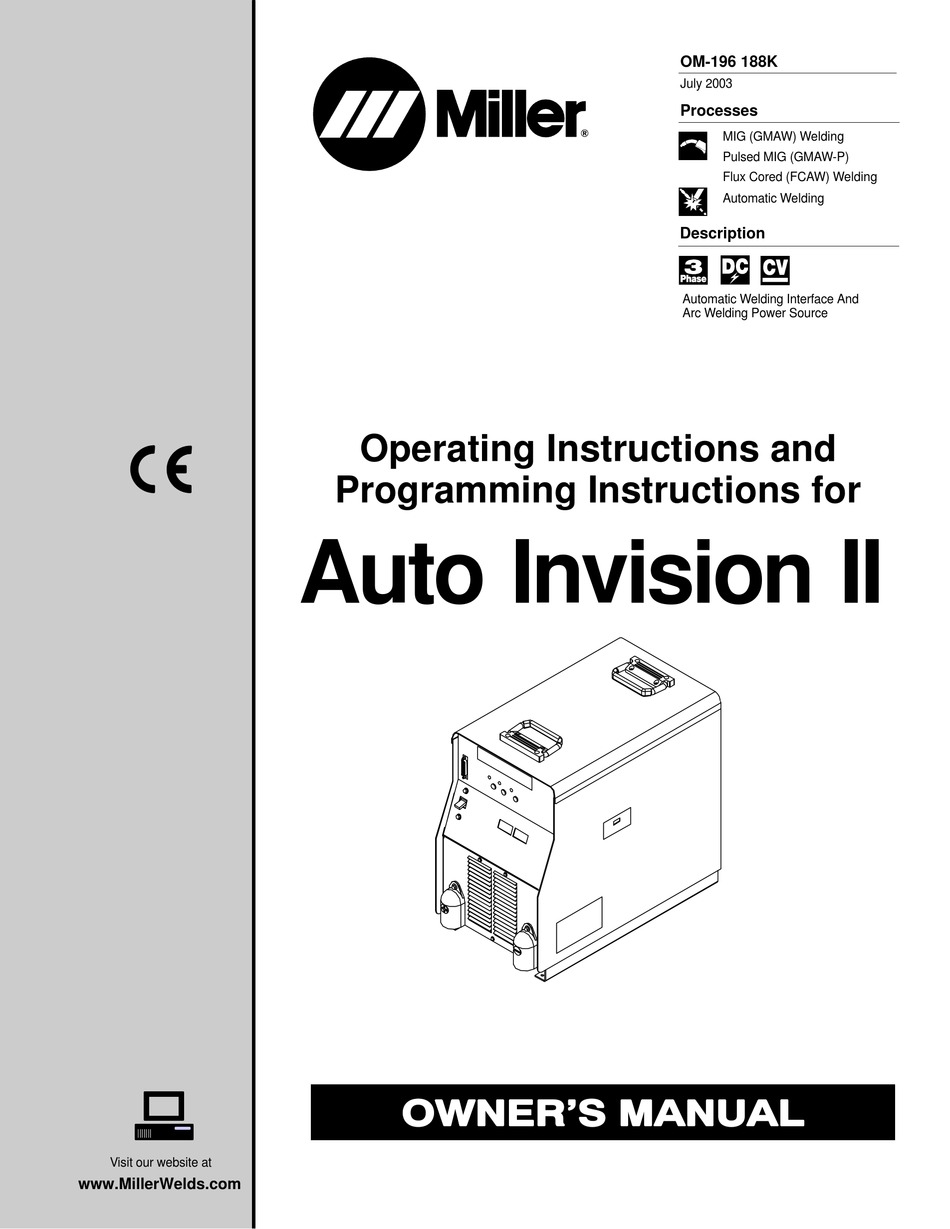 MILLER ELECTRIC WELDER OWNER'S MANUAL Pdf Download ManualsLib