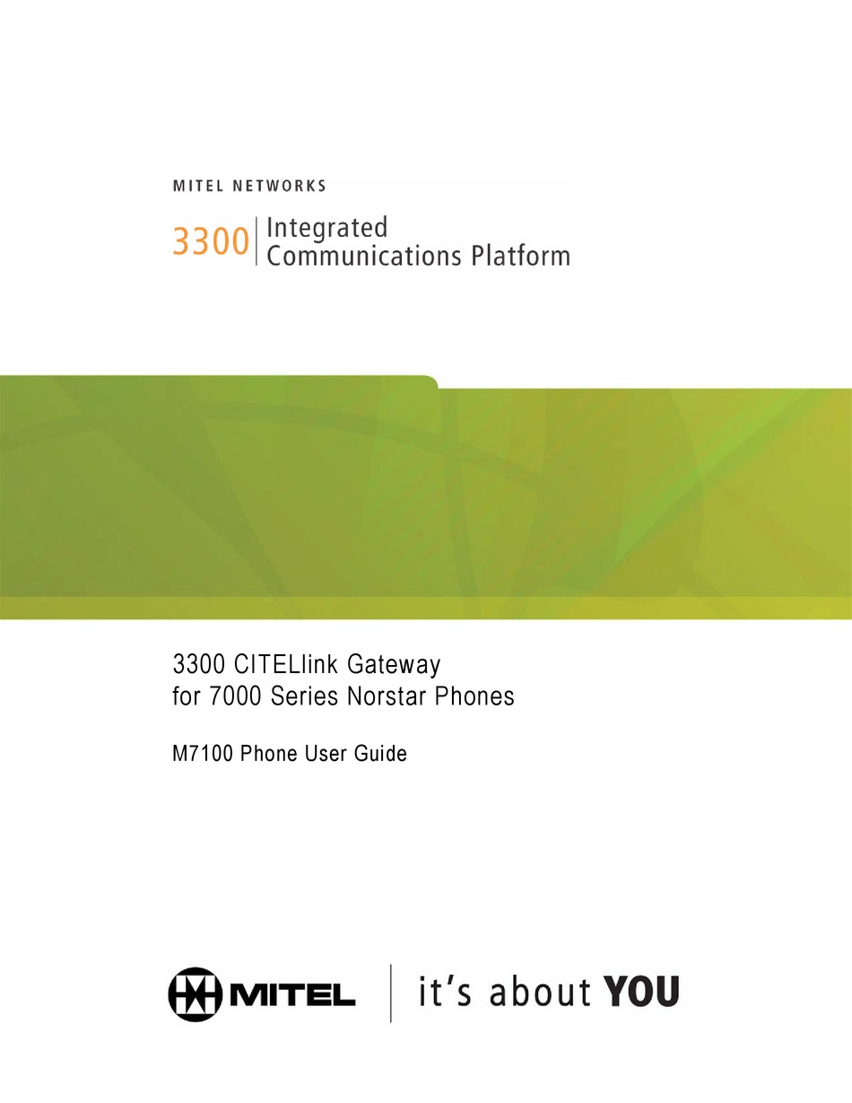 MITEL 7000 SERIES USER MANUAL Pdf Download | ManualsLib