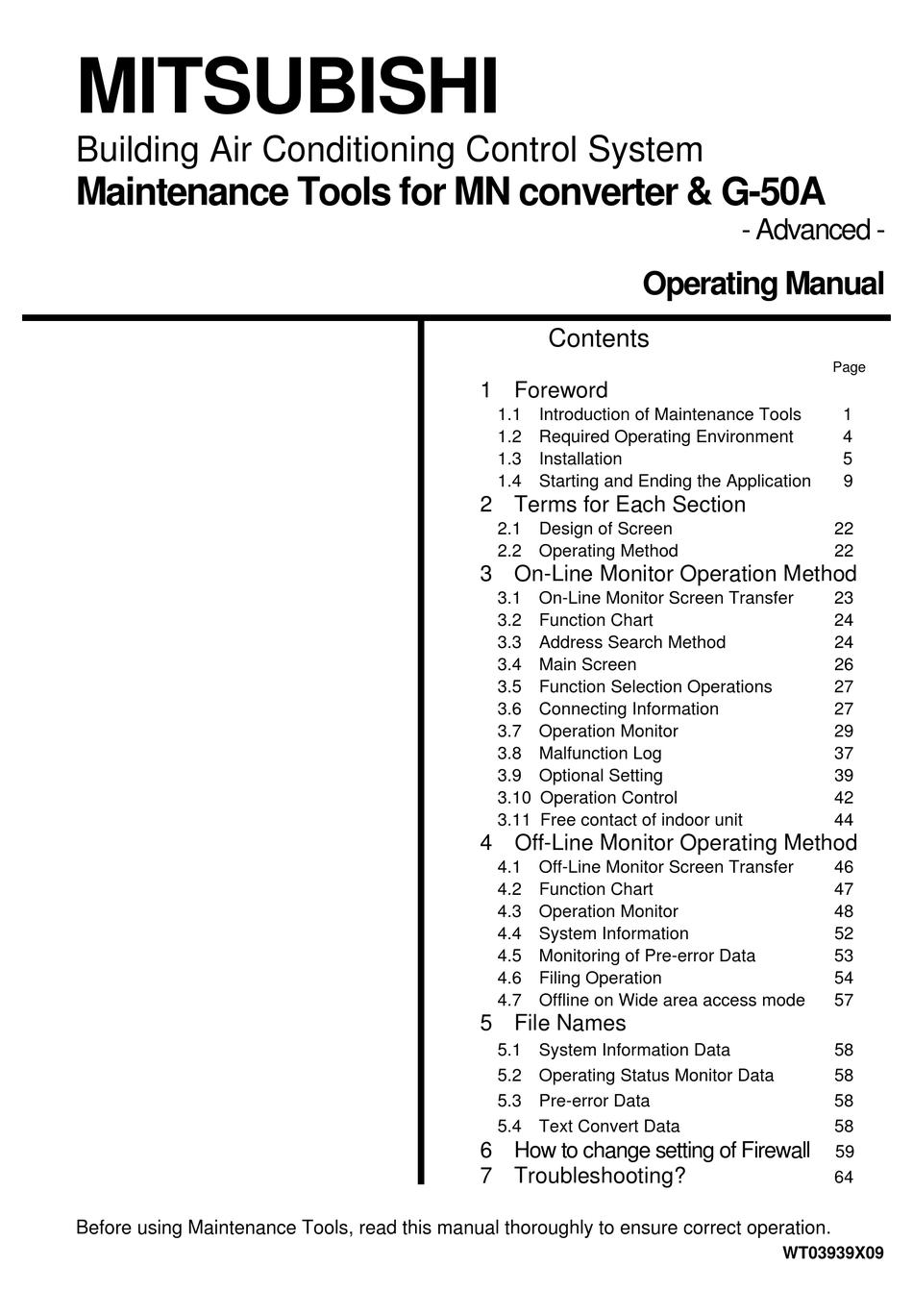 MITSUBISHI G50A OPERATING MANUAL Pdf Download ManualsLib