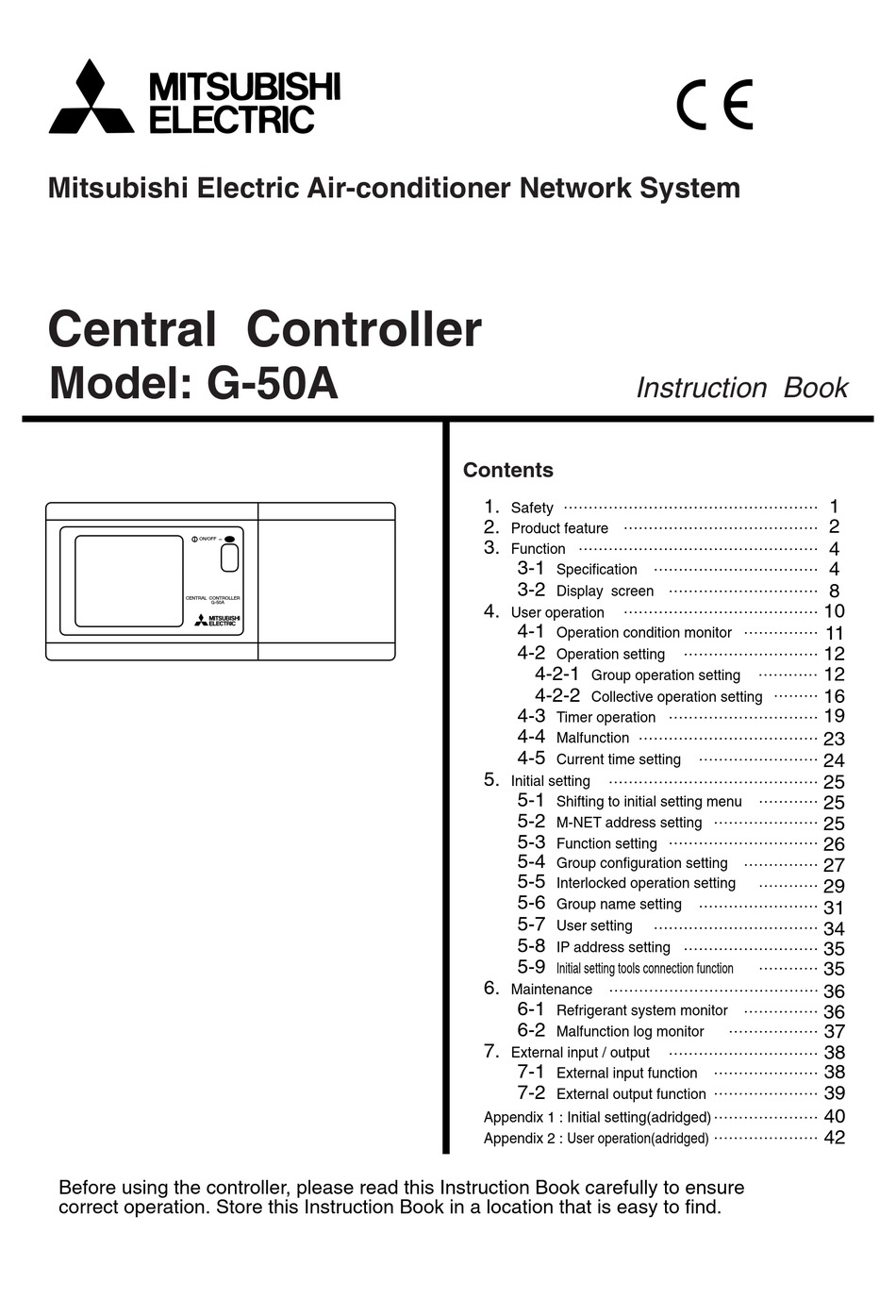 Mitsubishi Electric G 50a Instruction Book Pdf Download Manualslib