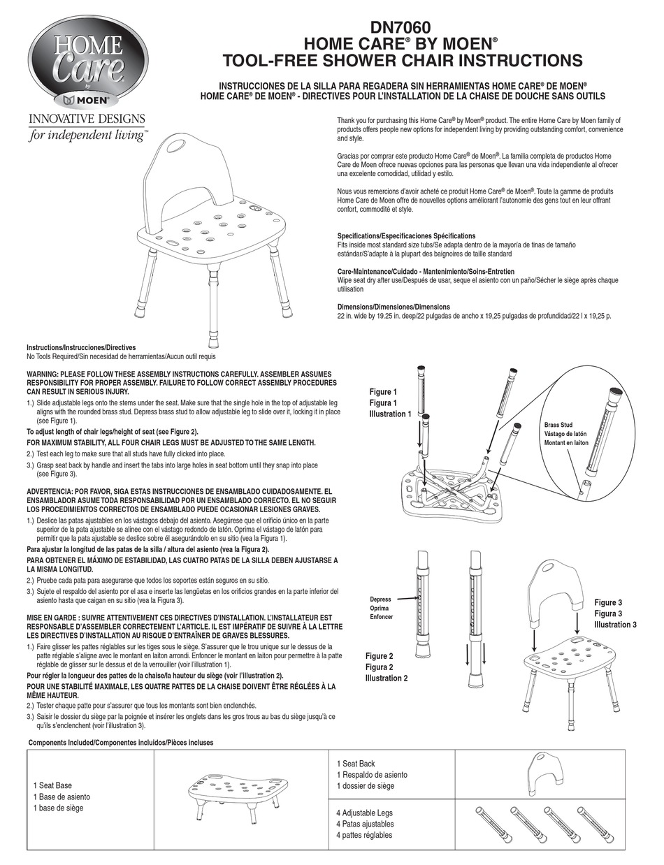 MOEN HOME CARE DN7060 INSTRUCTIONS Pdf Download ManualsLib