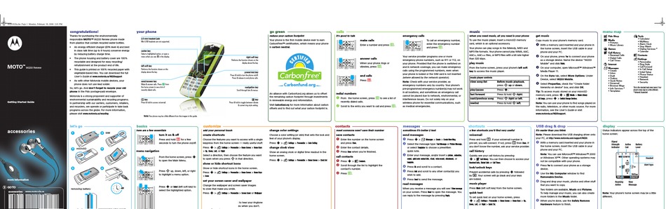 MOTOROLA MOTO MANUAL NUMBER: GETTING STARTED MANUAL Pdf Download
