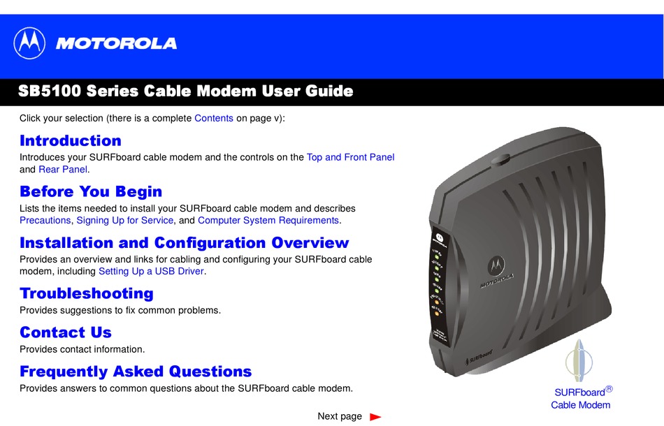 troubleshoot cable modem motorola
