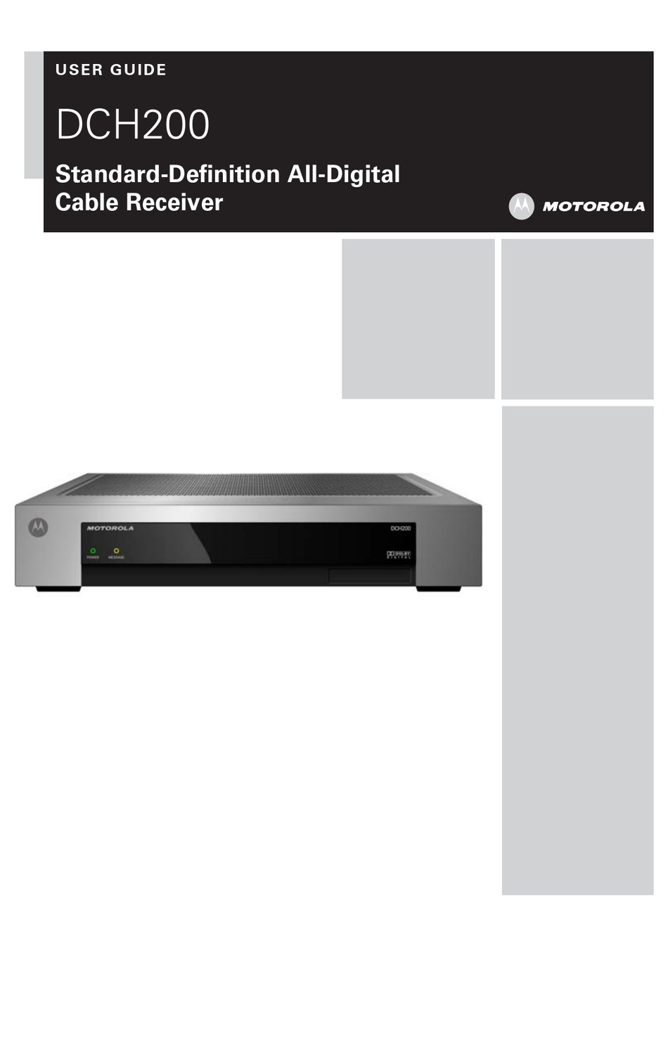 MOTOROLA DCH200 USER MANUAL Pdf Download ManualsLib