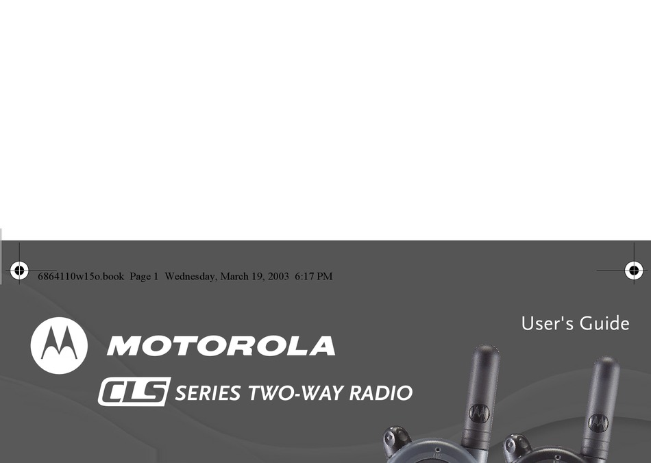 MOTOROLA CLS1110 USER MANUAL Pdf Download | ManualsLib