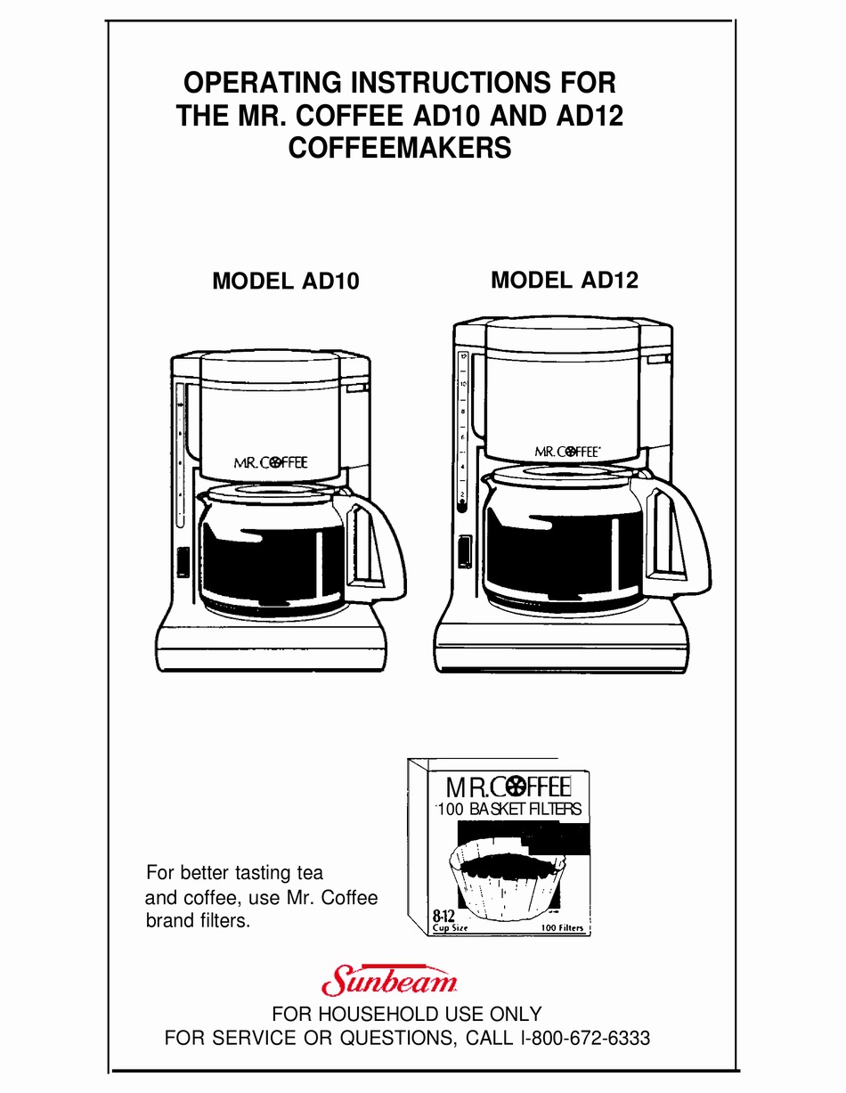 User manual Mr. Coffee JWX9 (English - 12 pages)