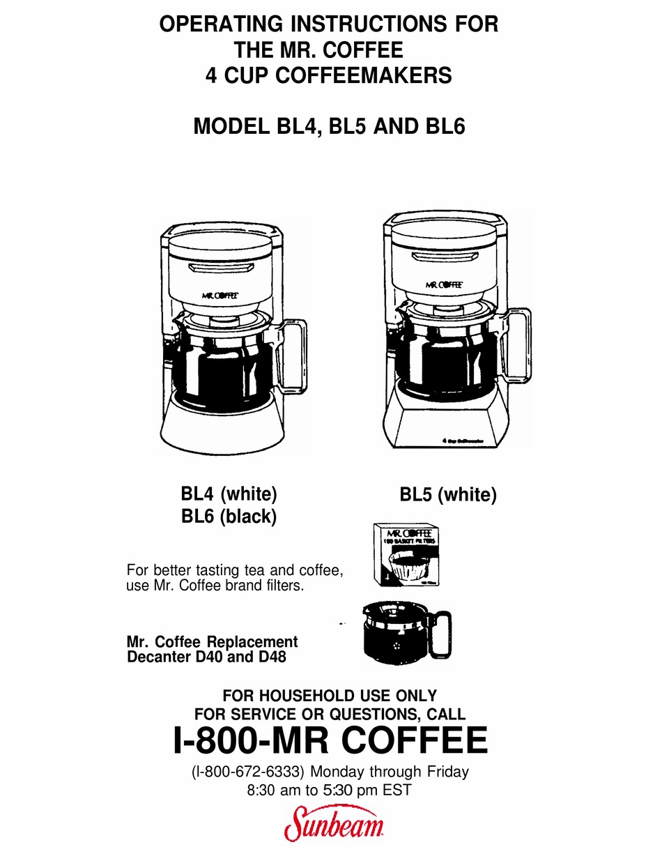 User manual Mr. Coffee 5-Cup (English - 16 pages)