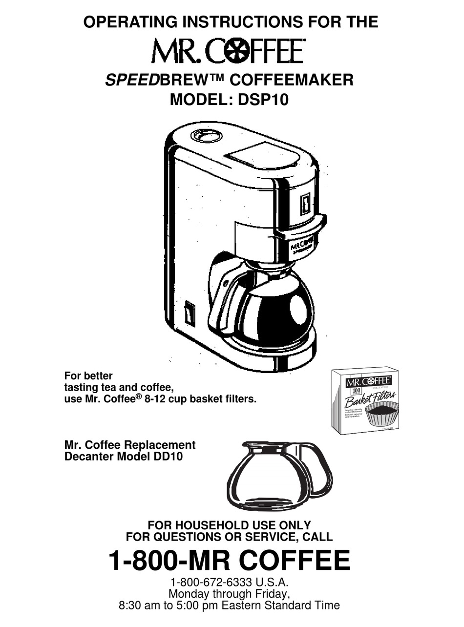 Mr coffee maker instructions