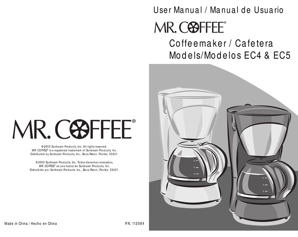 mr coffee instruction manual