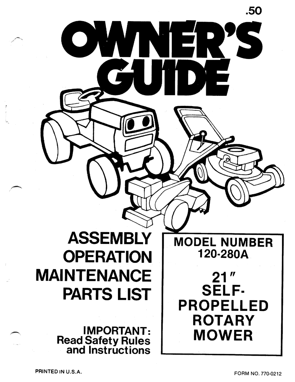 MTD 120-280A OWNER'S MANUAL Pdf Download | ManualsLib