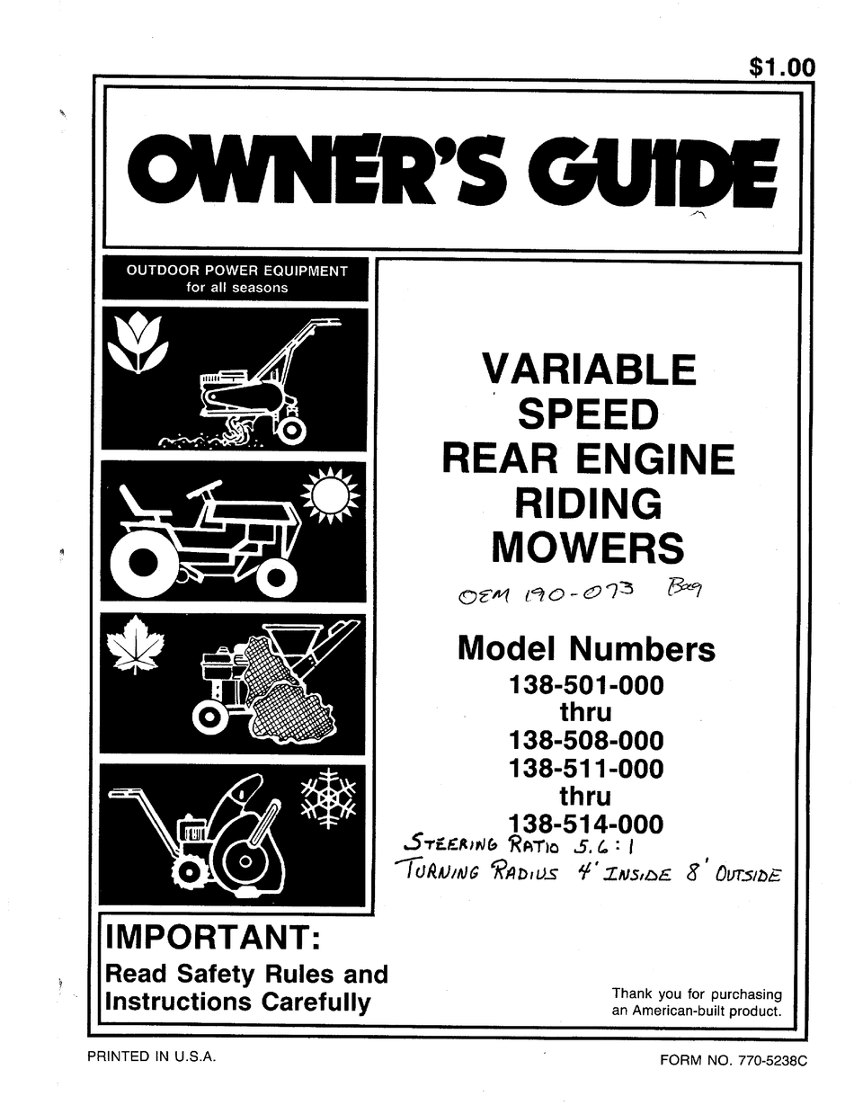 MTD 138501000 OWNER