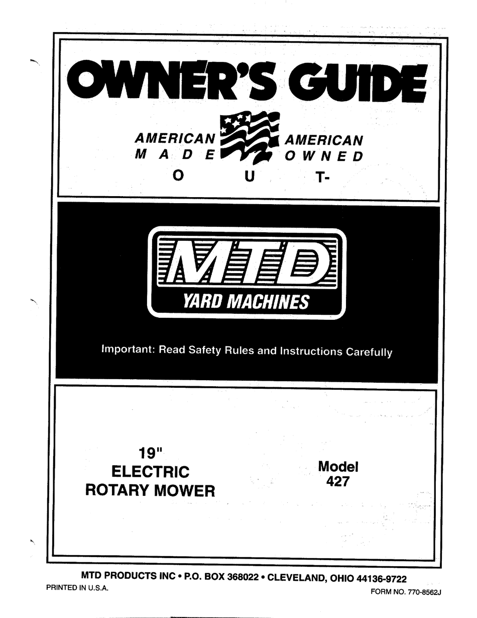 YARD MACHINES 427 OWNER