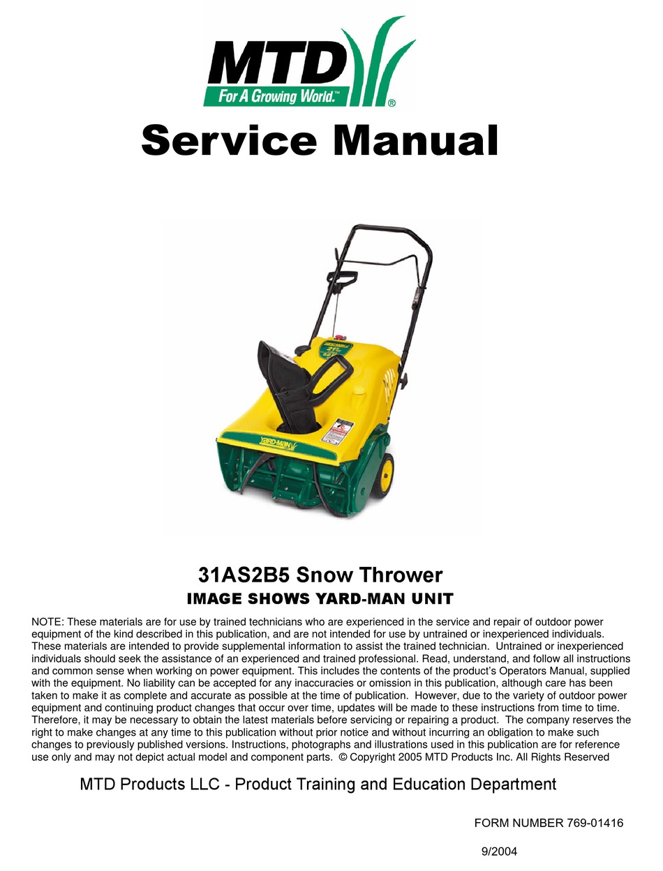 mtd service manual